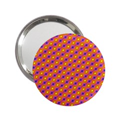 Vibrant Retro Diamond Pattern 2 25  Handbag Mirrors by DanaeStudio