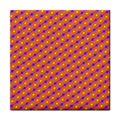 Vibrant Retro Diamond Pattern Face Towel by DanaeStudio