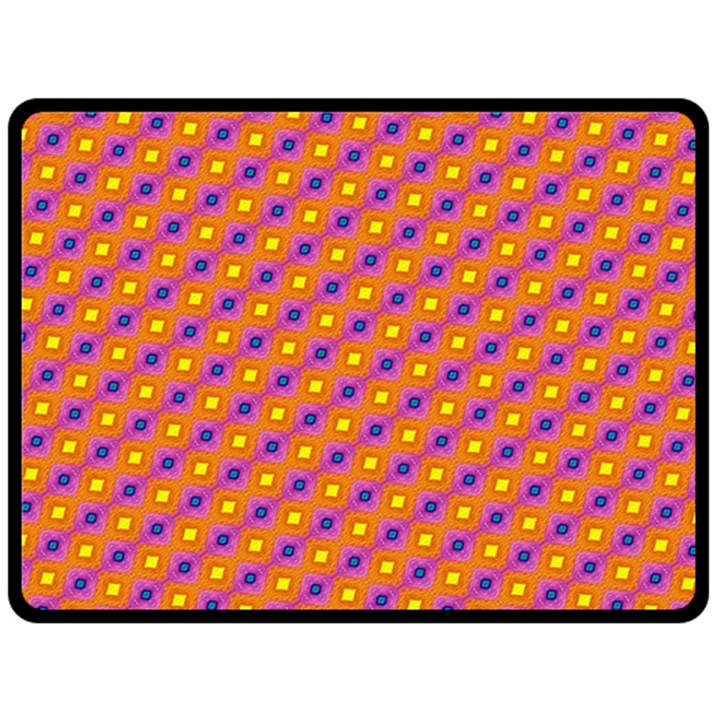 Vibrant Retro Diamond Pattern Double Sided Fleece Blanket (Large) 