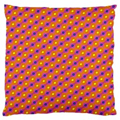 Vibrant Retro Diamond Pattern Large Flano Cushion Case (one Side) by DanaeStudio