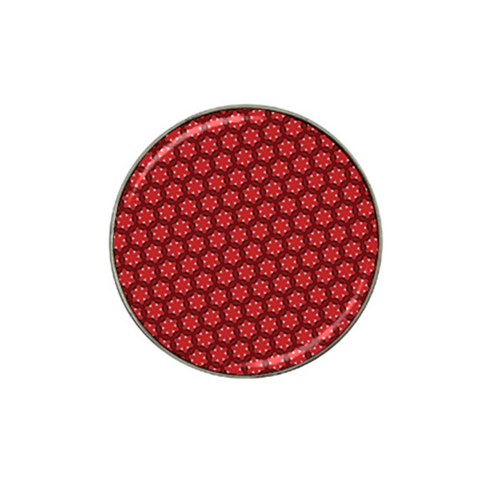 Red Passion Floral Pattern Hat Clip Ball Marker