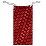 Red Passion Floral Pattern Jewelry Bags Back