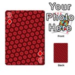 Red Passion Floral Pattern Playing Cards 54 Designs  Front - Diamond9