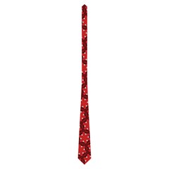 Red Passion Floral Pattern Neckties (one Side)  by DanaeStudio