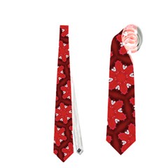 Red Passion Floral Pattern Neckties (two Side) 
