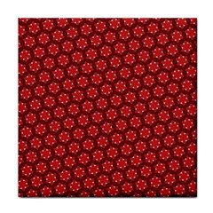 Red Passion Floral Pattern Face Towel by DanaeStudio