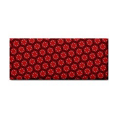 Red Passion Floral Pattern Hand Towel by DanaeStudio