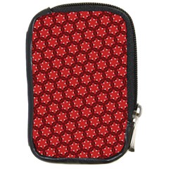 Red Passion Floral Pattern Compact Camera Cases by DanaeStudio