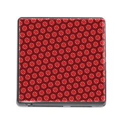 Red Passion Floral Pattern Memory Card Reader (square) by DanaeStudio