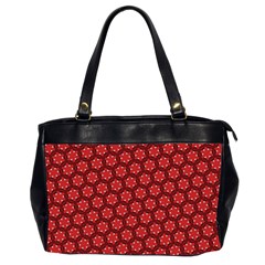 Red Passion Floral Pattern Office Handbags (2 Sides)  by DanaeStudio
