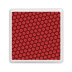 Red Passion Floral Pattern Memory Card Reader (square) 