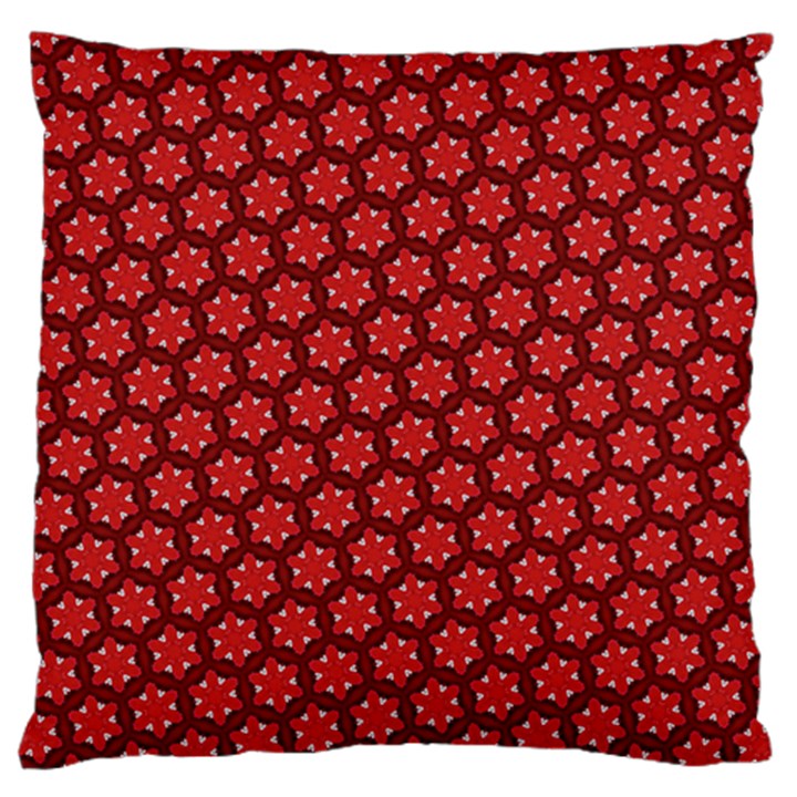 Red Passion Floral Pattern Large Flano Cushion Case (Two Sides)