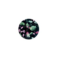 Modern Green And Pink Leaves 1  Mini Magnets by DanaeStudio