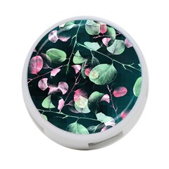 Modern Green And Pink Leaves 4-port Usb Hub (two Sides)  by DanaeStudio