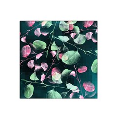 Modern Green And Pink Leaves Satin Bandana Scarf by DanaeStudio