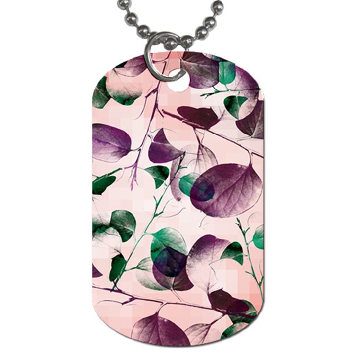 Spiral Eucalyptus Leaves Dog Tag (One Side)
