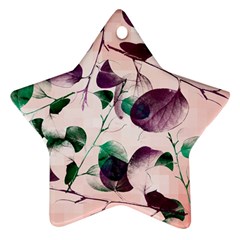 Spiral Eucalyptus Leaves Star Ornament (two Sides) 