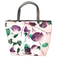 Spiral Eucalyptus Leaves Bucket Bags by DanaeStudio