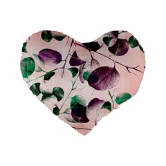 Spiral Eucalyptus Leaves Standard 16  Premium Heart Shape Cushions