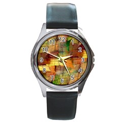 Indian Summer Funny Check Round Metal Watch by designworld65