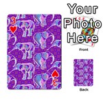 Cute Violet Elephants Pattern Playing Cards 54 Designs  Front - Heart3