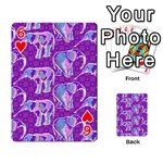 Cute Violet Elephants Pattern Playing Cards 54 Designs  Front - Heart6