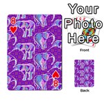 Cute Violet Elephants Pattern Playing Cards 54 Designs  Front - Heart8