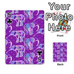 Cute Violet Elephants Pattern Playing Cards 54 Designs  Front - Club5