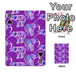 Cute Violet Elephants Pattern Playing Cards 54 Designs  Front - Spade8