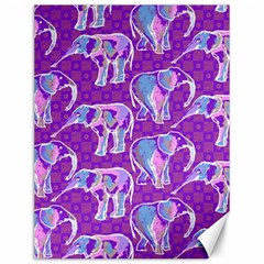 Cute Violet Elephants Pattern Canvas 12  X 16   by DanaeStudio