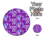 Cute Violet Elephants Pattern Multi-purpose Cards (Round)  Front 39