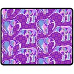 Cute Violet Elephants Pattern Fleece Blanket (Medium)  60 x50  Blanket Front