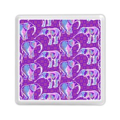 Cute Violet Elephants Pattern Memory Card Reader (square)  by DanaeStudio