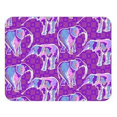 Cute Violet Elephants Pattern Double Sided Flano Blanket (large) 