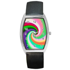 Colorful Spiral Dragon Scales   Barrel Style Metal Watch by designworld65