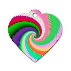 Colorful Spiral Dragon Scales   Dog Tag Heart (two Sides) by designworld65