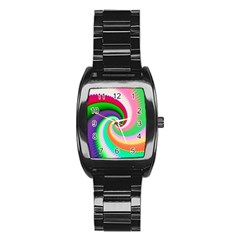 Colorful Spiral Dragon Scales   Stainless Steel Barrel Watch by designworld65