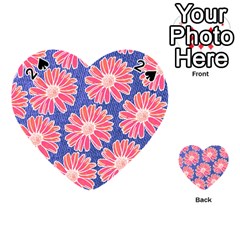Pink Daisy Pattern Playing Cards 54 (heart)  by DanaeStudio