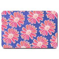 Pink Daisy Pattern Large Doormat  by DanaeStudio