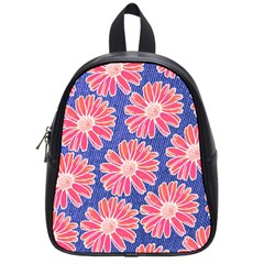 Pink Daisy Pattern School Bags (small)  by DanaeStudio