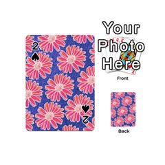 Pink Daisy Pattern Playing Cards 54 (mini)  by DanaeStudio