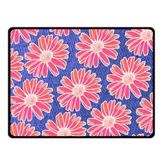 Pink Daisy Pattern Double Sided Fleece Blanket (small)  by DanaeStudio