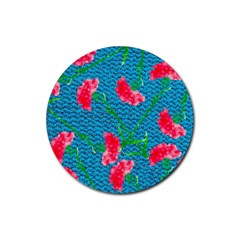 Carnations Rubber Round Coaster (4 pack) 