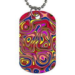 Abstract Shimmering Multicolor Swirly Dog Tag (one Side) by designworld65