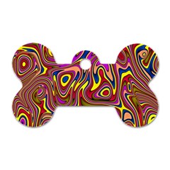 Abstract Shimmering Multicolor Swirly Dog Tag Bone (one Side) by designworld65