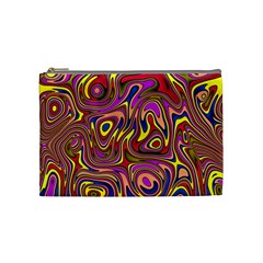 Abstract Shimmering Multicolor Swirly Cosmetic Bag (medium)  by designworld65