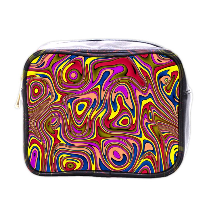 Abstract Shimmering Multicolor Swirly Mini Toiletries Bags