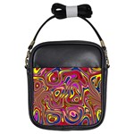 Abstract Shimmering Multicolor Swirly Girls Sling Bags