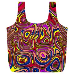 Abstract Shimmering Multicolor Swirly Full Print Recycle Bags (l)  by designworld65