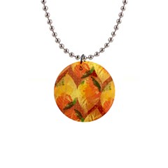 Fall Colors Leaves Pattern Button Necklaces by DanaeStudio